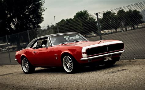 Red Muscle Car Coche Chevrolet Camaro Chevy Fondo De Pantalla Hd