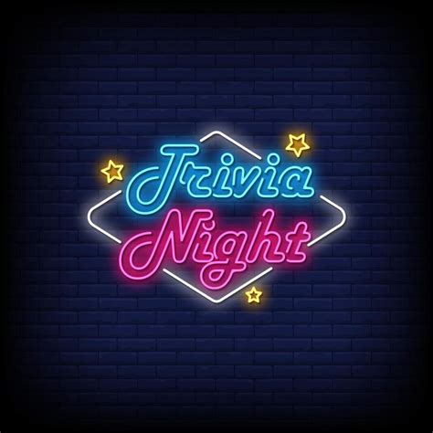 Trivia Night Neon Signs Style Text Vector 1936975 Vector Art At Vecteezy