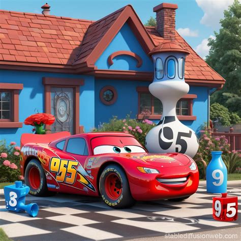 Lightning Mcqueen S Rusteze Logo House Stable Diffusion Online