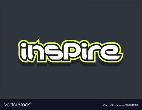 Inspire Word Text Logo Design Green Blue White Vector Image