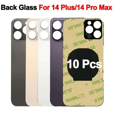 10 Pcs Back Battery Glass Cover Big Camera Hole For Iphone 11 12 13 14 Pro Max Replacement Rear