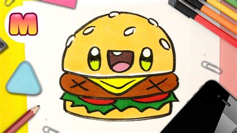 COMO DIBUJAR UNA HAMBURGUESA KAWAII - dibujos kawaii faciles - Como ...