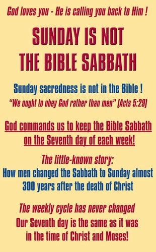 Sunday Is Not The Sabbath Vance Ferrell Ministry Helps UK