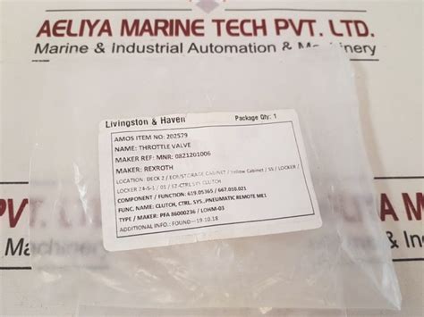 Rexroth Throttle Valve Aeliya Marine Tech