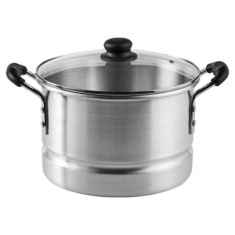 Imusa Aluminum Steamer With Glass Lid Shop Stock Pots And Sauce Pans At