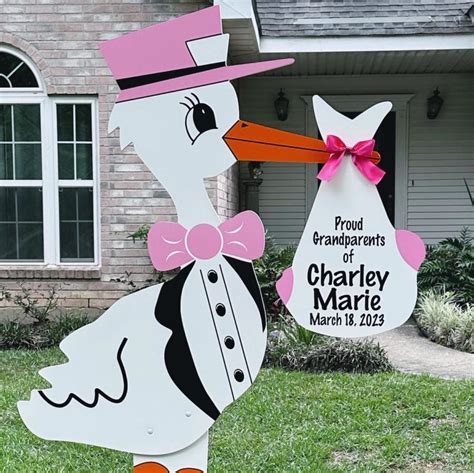 New Baby Announcement Yard Sign In Denton Texas Denton Stork Co