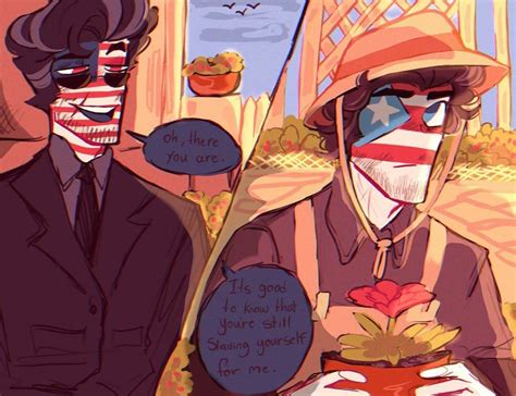 Countryhumans Usa Y Puerto Rico Country Art Flag Face Country