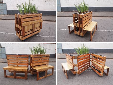 brothers  benches urban furniture  recycled pallets street