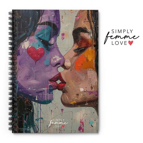 Lesbian Art Spiral Notebook Girlfriend Gift For Her Notebook Spiral Journal Cute Notebook