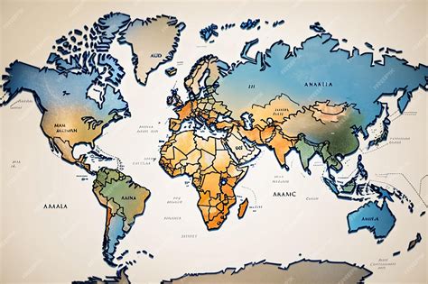 Mapa do mundo continente gráfico de suporte global | Foto Premium