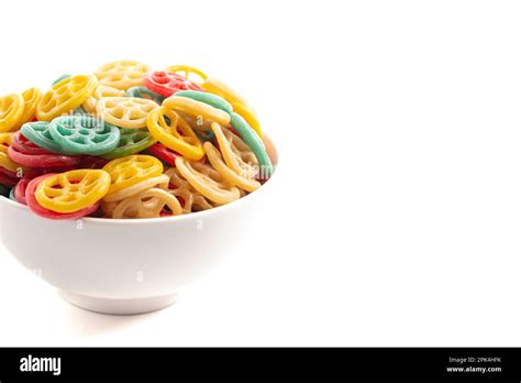 Uncooked Wheel Fryums Isolated On A White Background Stock Photo Alamy