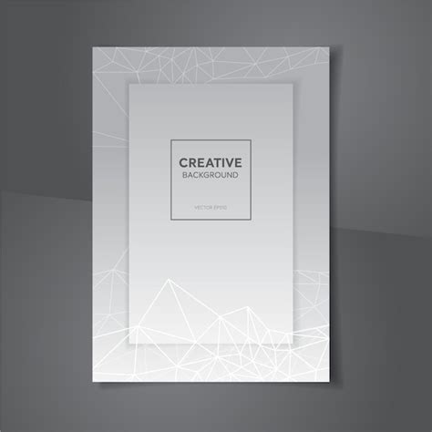 Premium Vector White Gray Abstract Book Cover Design Background With Polygon Lines