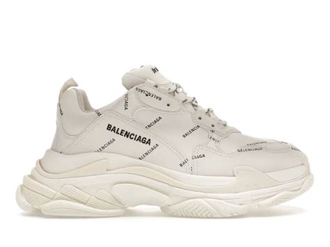 Balenciaga Triple S Allover Logo White Mens 536737 W2fa1 9010 Us