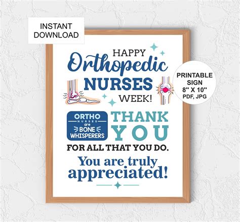 Orthopedic Nurses Week Sign Printable / Ortho Nurse Week Poster