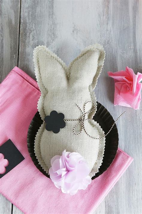 Fabric Rabbit With Zig Zag Edge And Paper Flowers Photograph By Regina