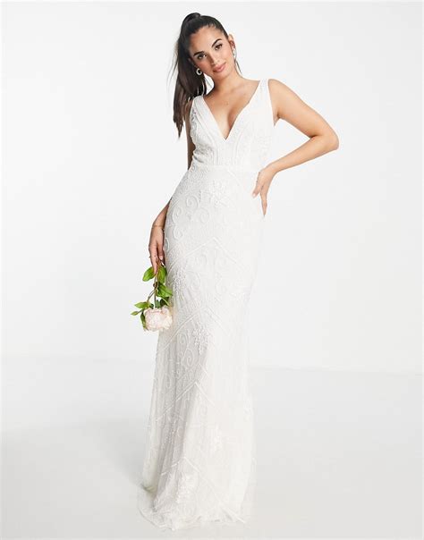 Frock And Frill Bridal Embellished Maxi Dress In White Modesens