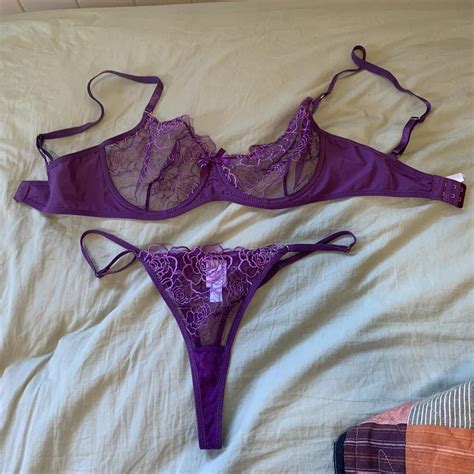 Pretty Purple Lacey Lingerie I Dont Know The Brand Depop