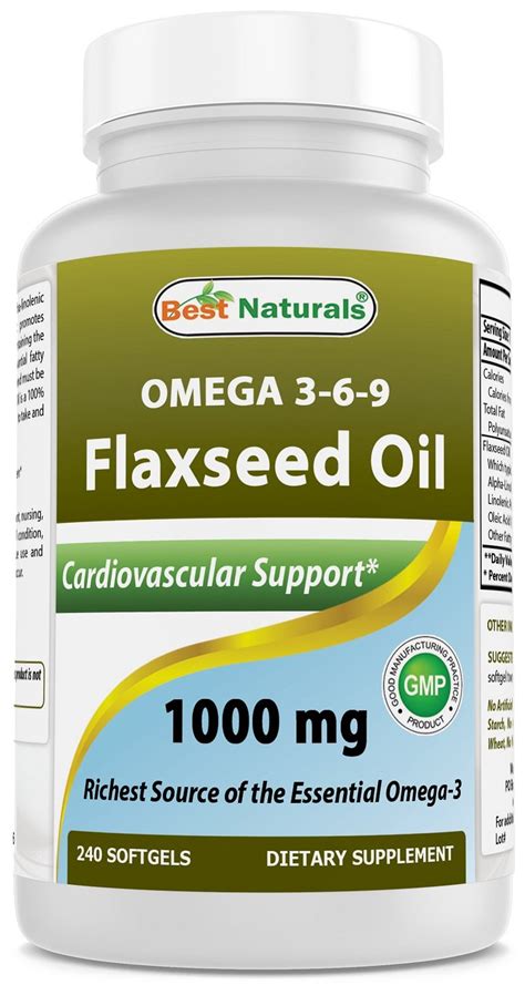 Best Naturals Flaxseed Oil 1000 Mg 240 Softgels Fresh Health Nutritions