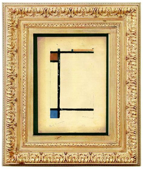 Piet Mondrian Old Art Print Signed And Numbered On Original Paper Of