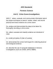 Aks Standards Unit Pdf Aks Standards Forensic Science Unit