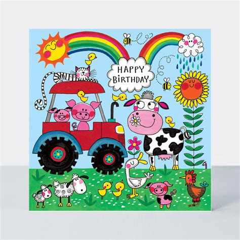 Jigsaw Card Happy Birthday Farmyard Birthday Card Rachel Ellen