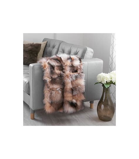 Crystal Fox Fur Blanket For Luxurious Home Decor At