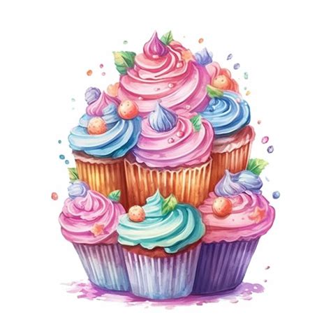 Premium Photo There Are A Lot Of Cupcakes With Different Colors On