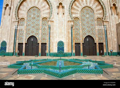 Architectural Details Of The Hassan Ii Mosque In Casablanca Morocco