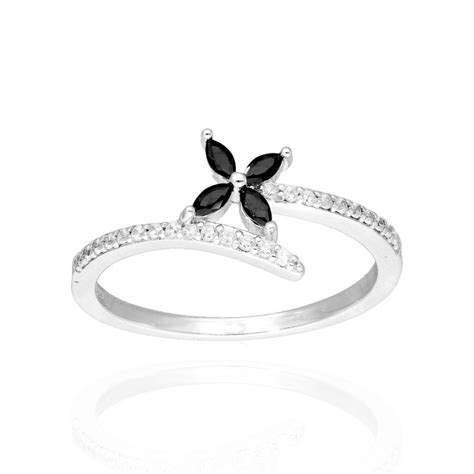 Bague Fleur AÉLYS en Argent 925 1000 et Oxyde AE BA6OZ0019 Aelys