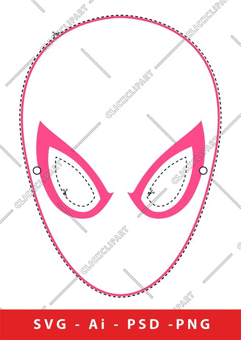 Spider Gwen Birthday Party Digital Paper Face Mask Svg Files For