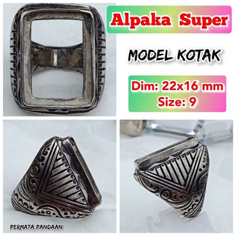 Jual Emban Batu Akik Dan Permata Alpaka Super Ukir Model Kotak 14