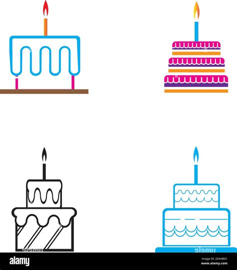 Birthday Cake Icon Vector Design Template Stock Vector Image Art Alamy