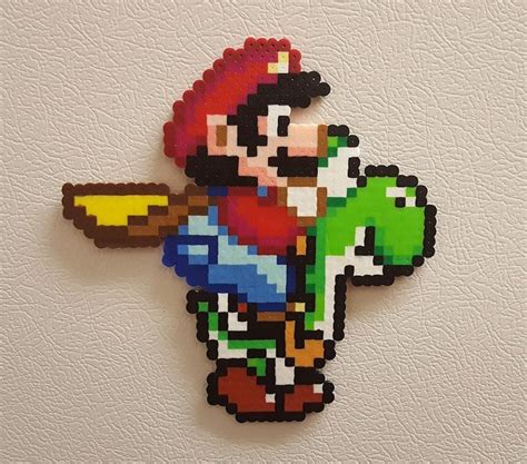 Yoshi Mario Perler Beads Super Mario World Retro Gaming Mario Art