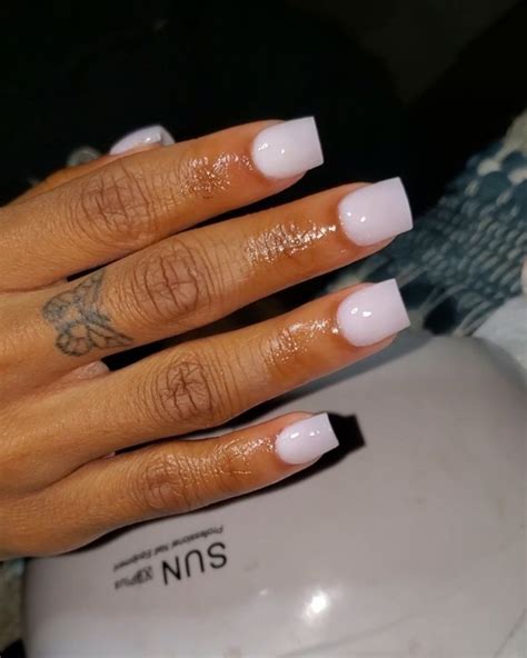 Square Short White Tip Acrylic Nails Canvas Nexus