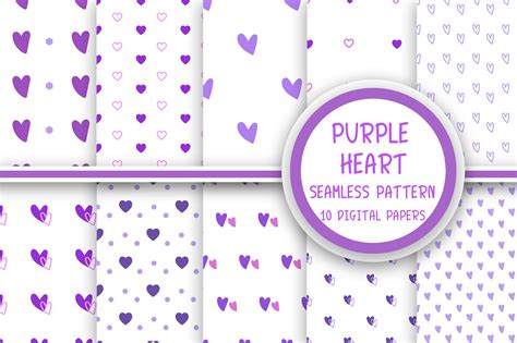 Purple Heart Seamless Pattern Background Graphic by PearlyDaisy · Creative Fabrica