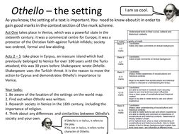 Othello: Printable Worksheet: Setting and Context | Teaching Resources ...