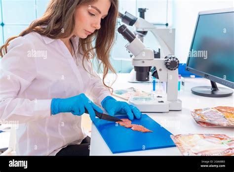 Inspección de la calidad de la carne y del pescado en el laboratorio de