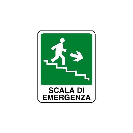 Cartello Scala Di Emergenza Verso Basso Destra