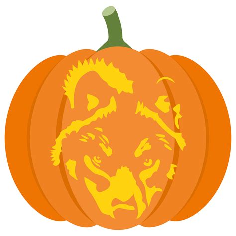 Wolf Head Pumpkin Stencil Free Printable Papercraft Templates