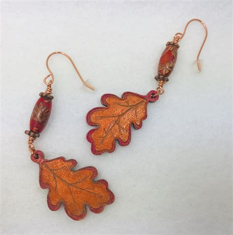 Fall Wooden Leaf Diffuser Earrings Jewelry Making Journal