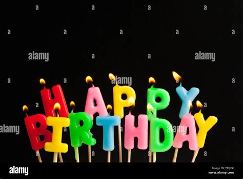 Colorful Happy Birthday Candles Stock Photo Alamy