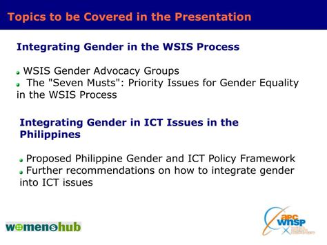 PPT Integrating Gender Into The WSIS And Beyond PowerPoint