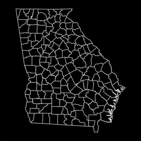 Mapa do estado da geórgia condados ilustração vetorial Vetor Premium