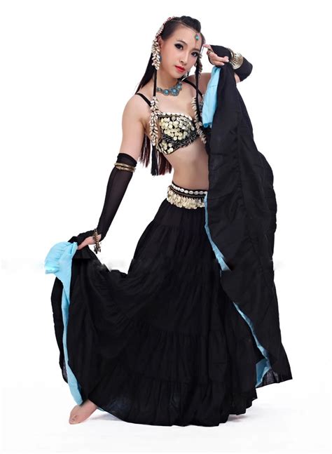 Ats 2018 Tribal Belly Dance Clothes For Women 4 Pieces Outfit Set Antique Bronze Beads Bra Belt