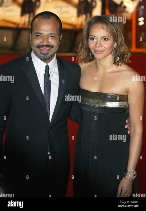 Cast member US actor Jeffrey Wright and his wife Ejogo arrive for the world premiere of the new ...