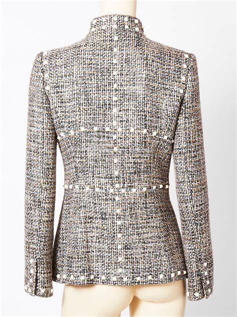 Chanel Tweed Jacket With Stud Detail at 1stDibs | chanel tweed cardigan ...