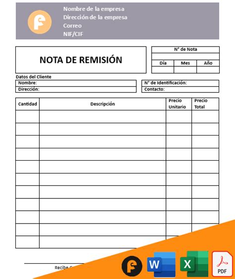 Notas De Remisi N Para Imprimir Gratis Pdf