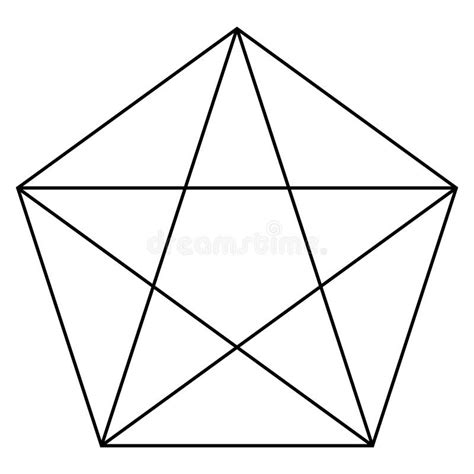 Simple Monochrome Vector Graphic of a Pentagram. a Five Sided Polygon ...