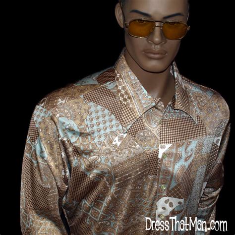 70s Classy Paisley Vintage Mens Disco Shirt Big Xl Dressthatman
