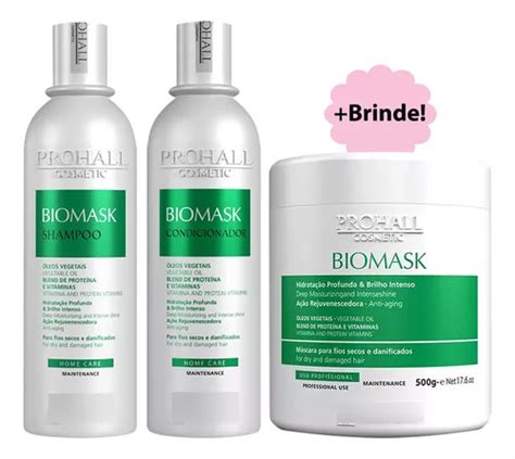 Prohall Biomask Ultra Hidratante Shampoo Cond Máscara Frete grátis